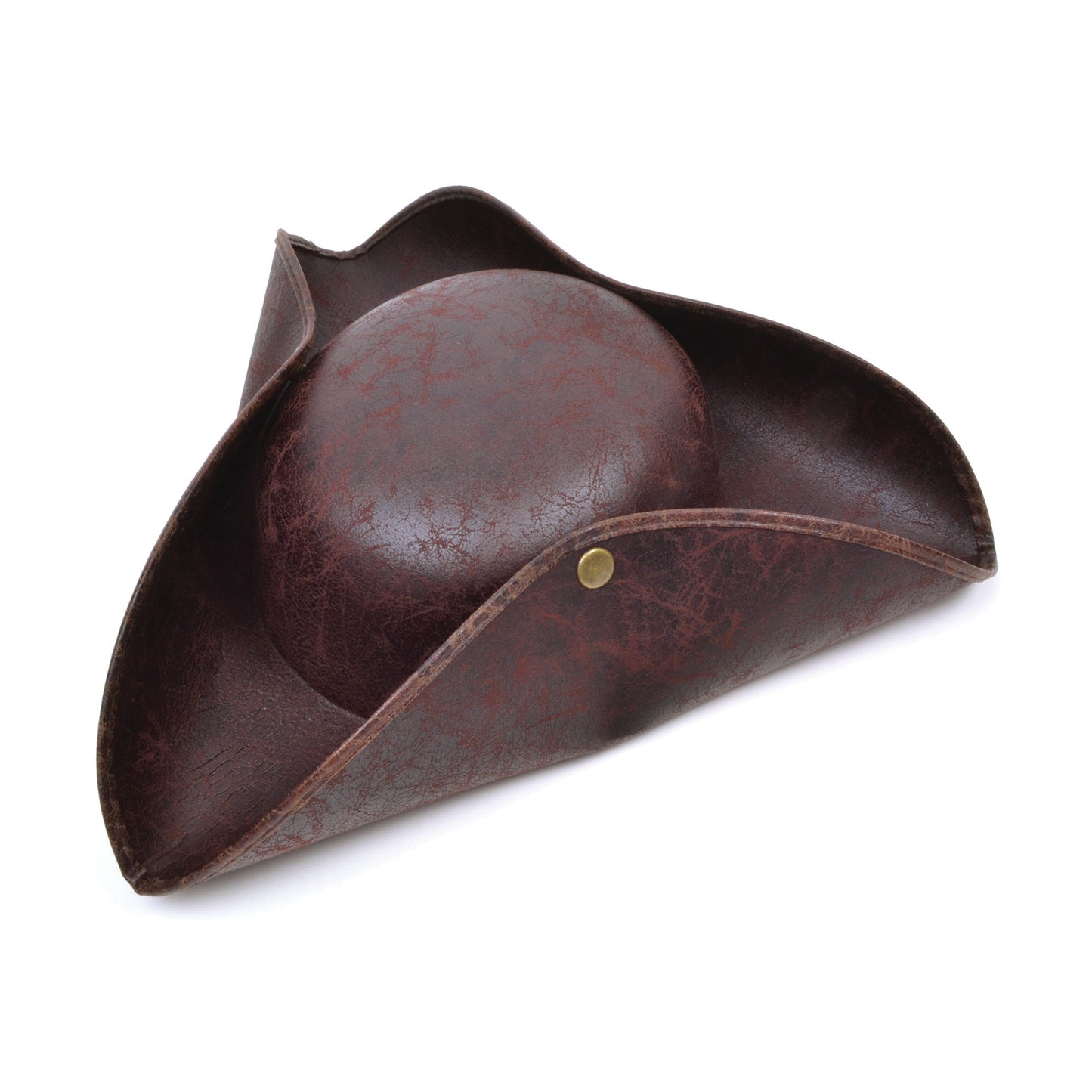 Mens Deluxe Tricorn Pirate Hat Ancient Look Brown Costume Accessory New