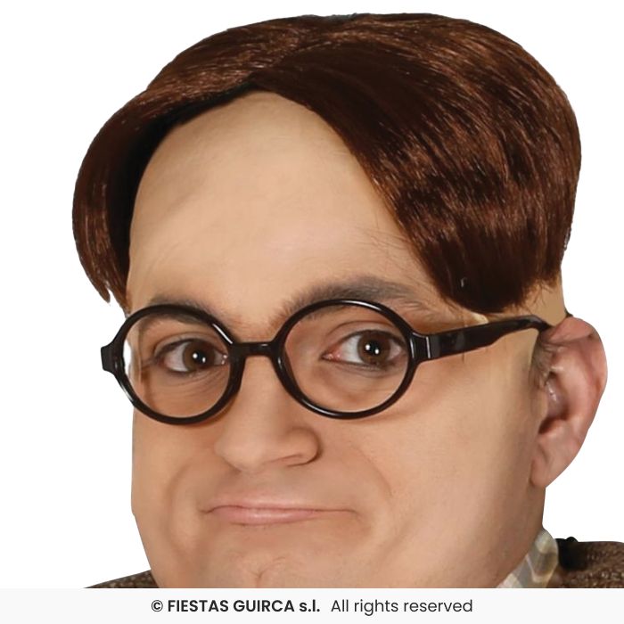 Brown Bisone Wig Mens Funny Fancy Dress Wig Adults Bowl Cut Wig
