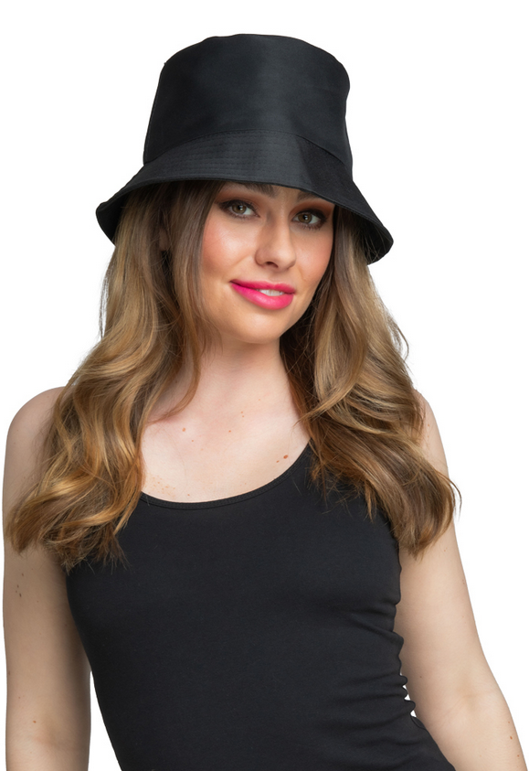1990s Fancy Dress Bucket Hat Retro 90s Adults Black Bucket Hat Mens Ladies