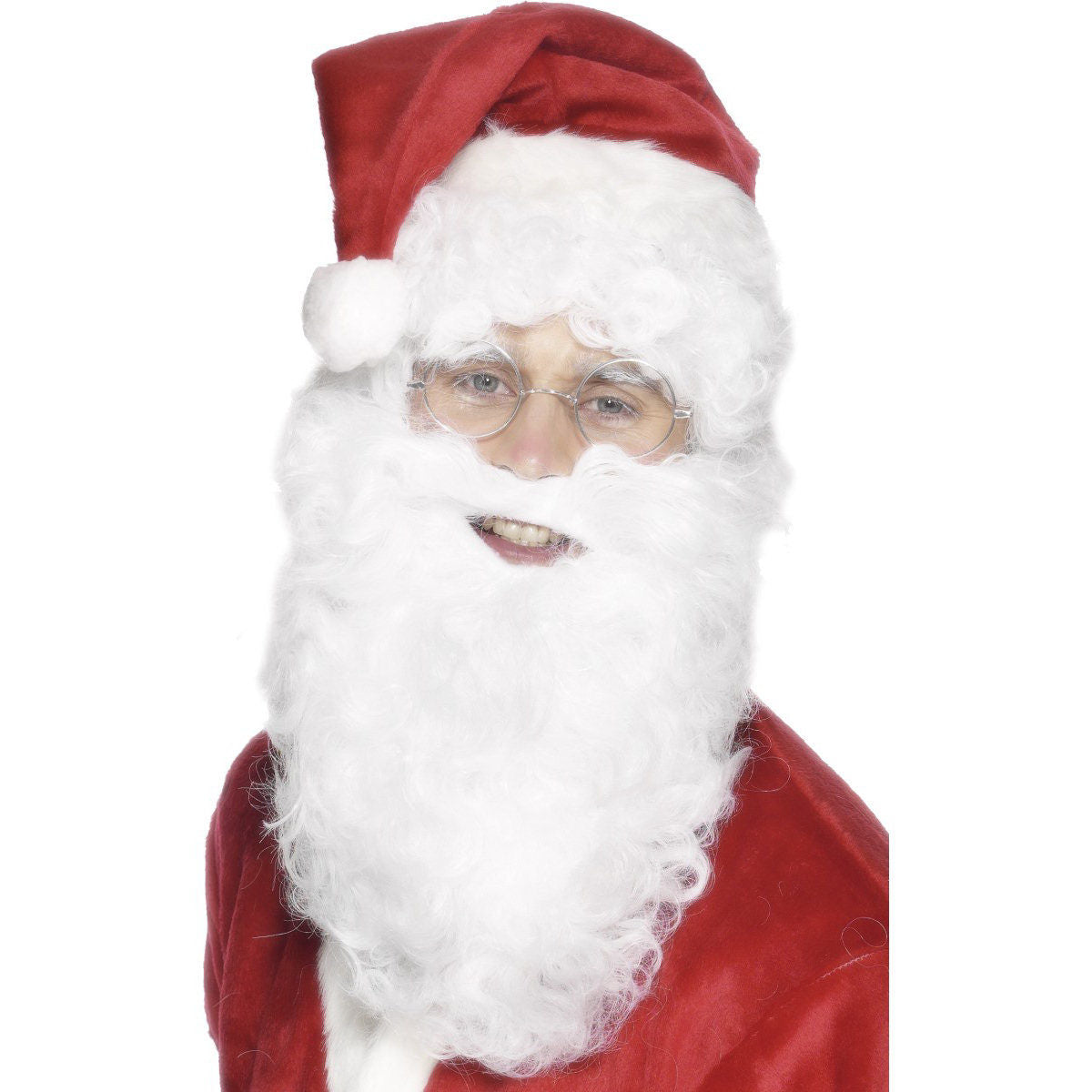 Santa Beard White Curly Christmas Santas Fancy Dress Accessory