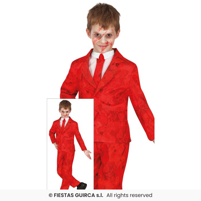 Mister Buffon Costume Red Suit Boys Halloween Fancy Dress Outfit Age 3-12