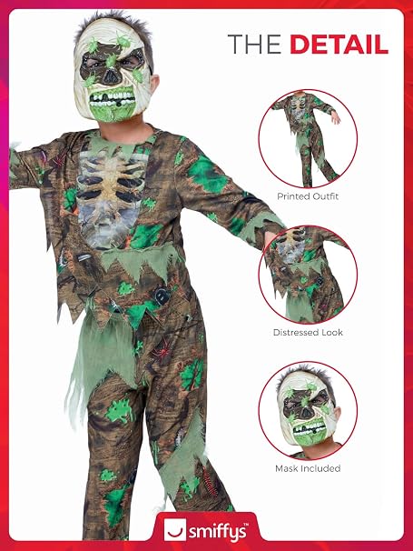 Deluxe Bug Zombie Costume Boys Halloween Fancy Dress Outfit Age 7-12 Years