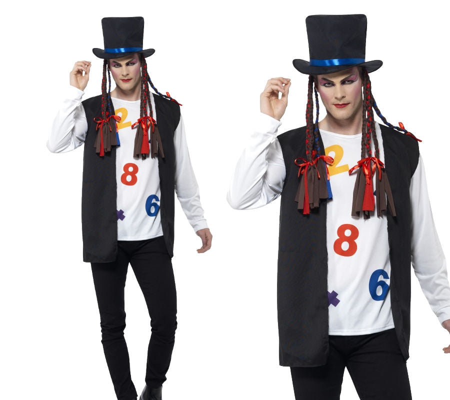 Boy George 80s Costume + Hat Adults Karma Fancy Dress Outfit