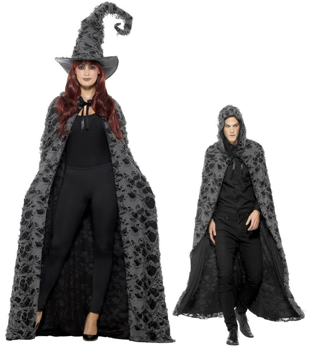Adult Deluxe Cape Witch Wizard Halloween Fancy Dress Outfit Accessories Mens