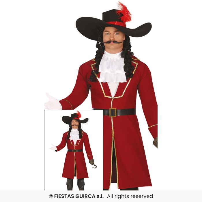 Pirate Corsair Captain Costume Mens Deluxe Pirates Outfit Adults Fancy Dress Caribbean