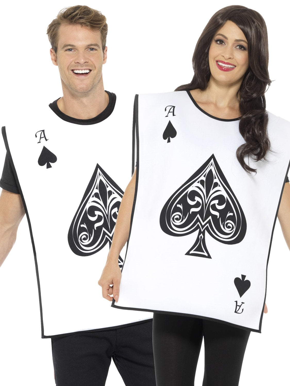 Ace of Spade Costume Mens Ladies Wonderland Fancy Dress Playing Card Adults