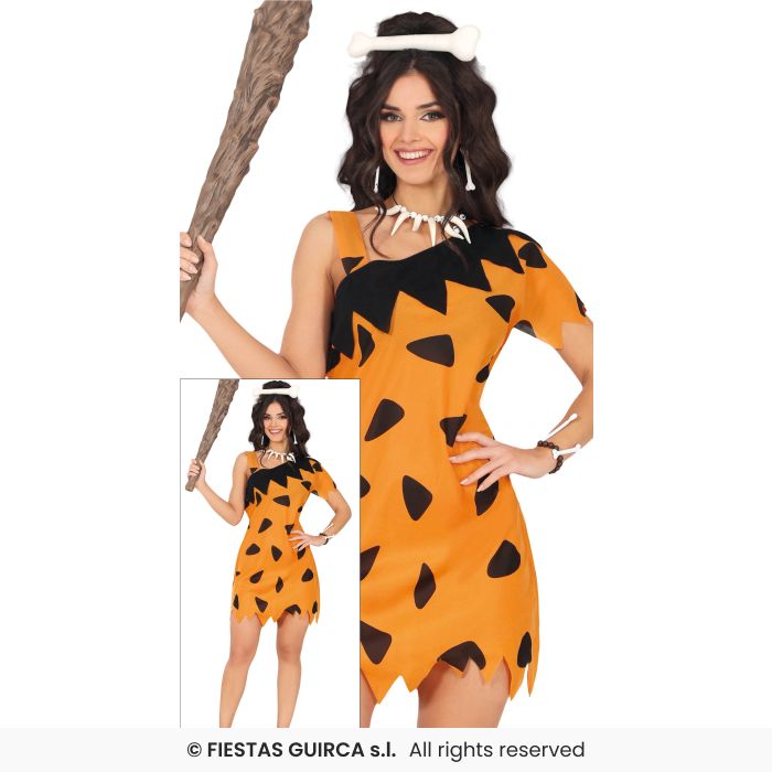 Cavewoman Ladies Kids Cartoon Fancy Dress Stone Age Costume Adults Outfit UK 8-18