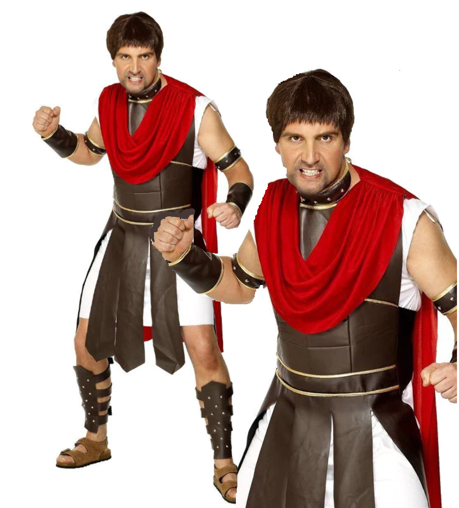Mens Centurion Costume Adults Roman Gladiator Fancy Dress Spartan Warrior New