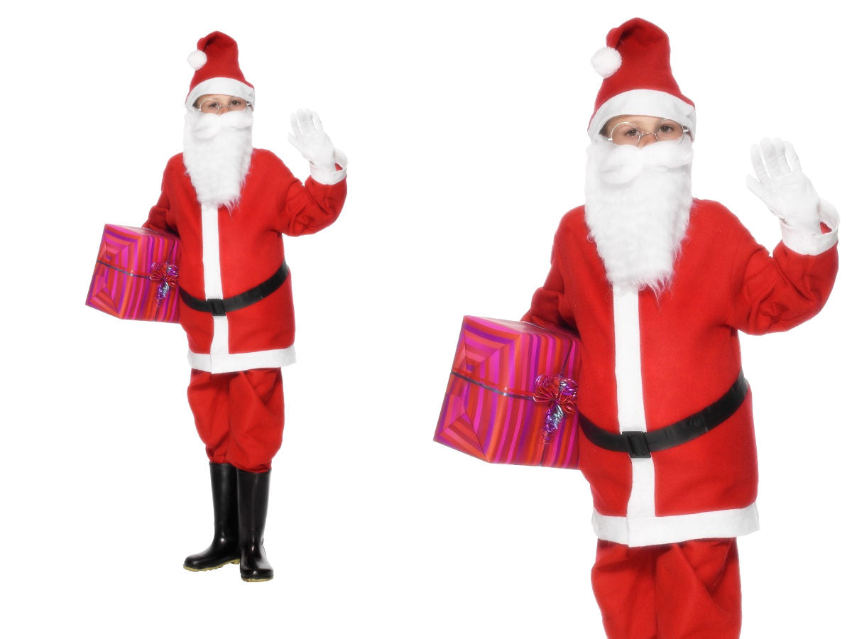 Christmas Santa Kids Boys Fancy Dress Xmas Party Costume Outfit 4-12 Years