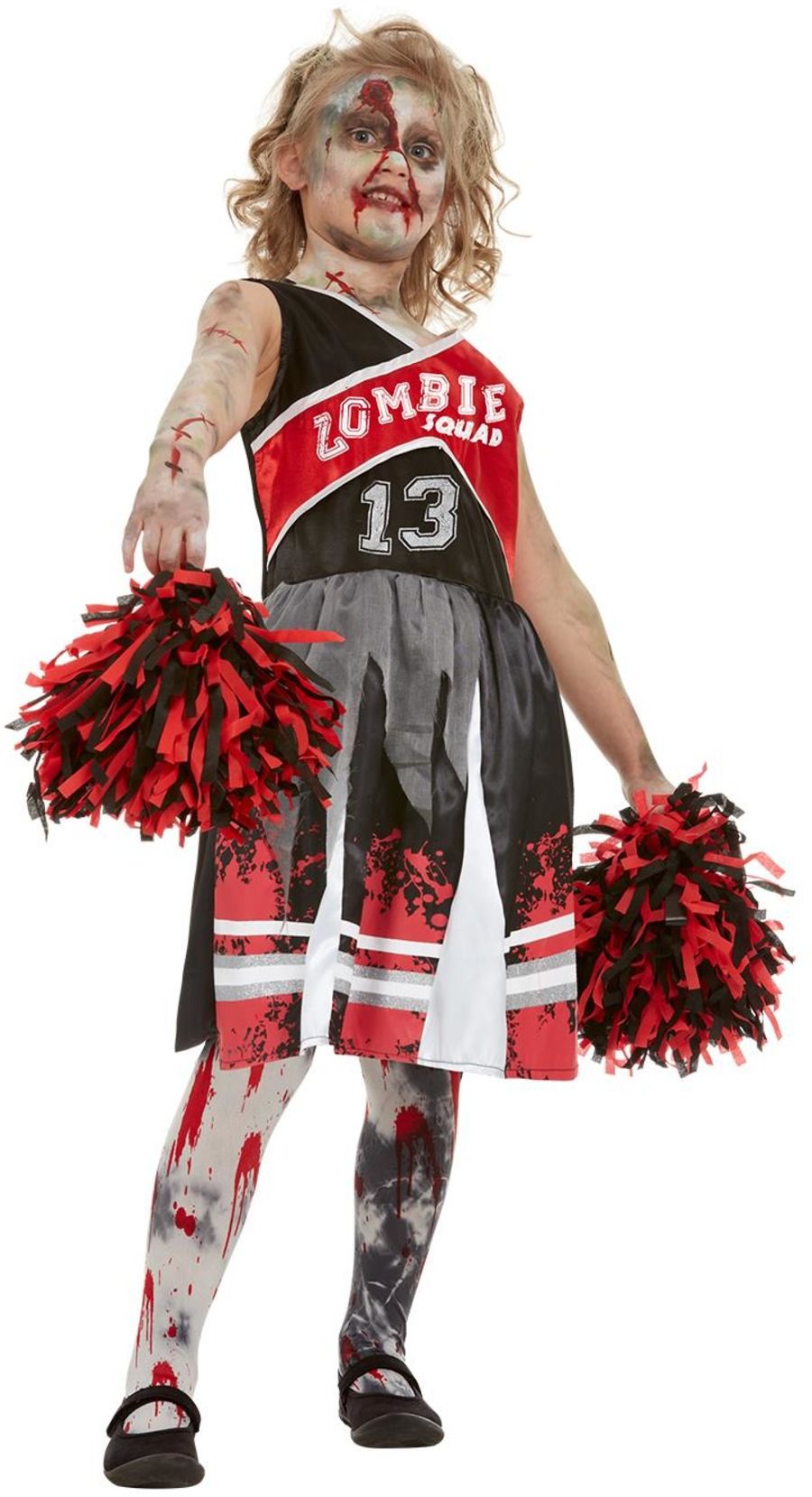 Girls Zombie Cheerleader Costume Fancy Dress Halloween American Footballer Mens Lady