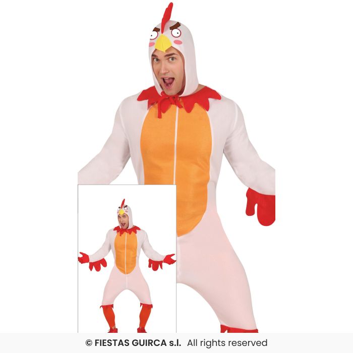 Chicken Costume Deluxe Chick Outfit Mens Farm Animal Fancy Dress M-XL