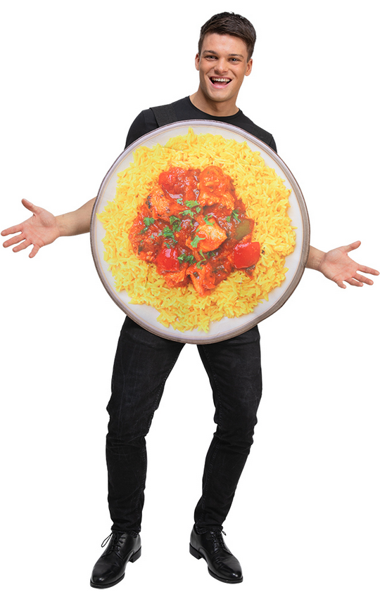 Funny Tikka Masala Costume Adults Novelty Food Fancy Dress Outfit Mens Ladies
