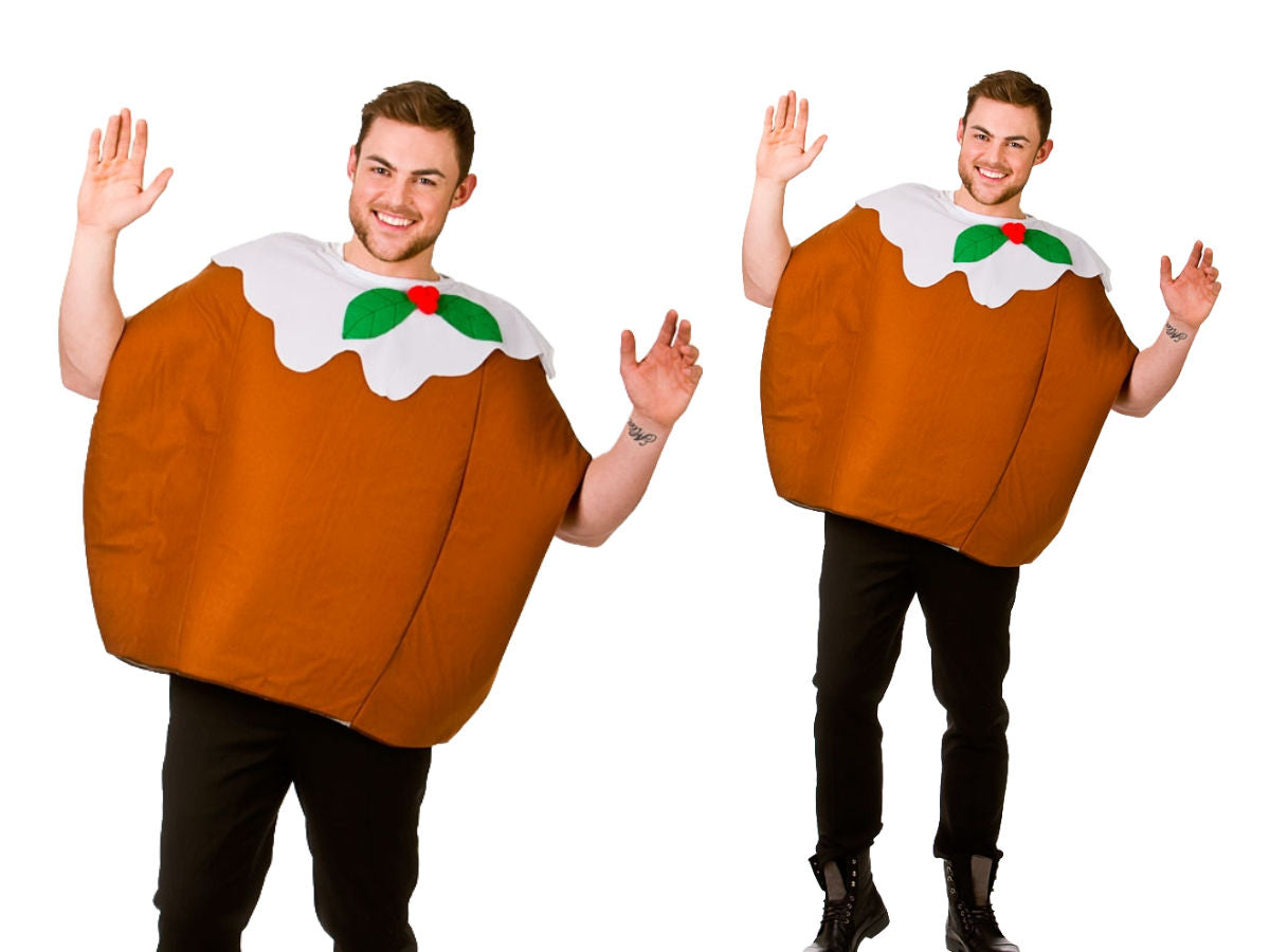 Christmas Pudding Costume Adults Food Comedy Xmas Novelty Fancy Dress Outfit
