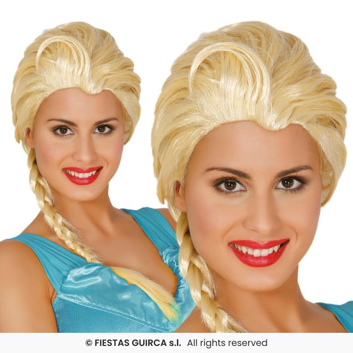 Frosted Princess Wig Ladies Blonde Fairytale Pleated Wig Fancy Dress Accessory
