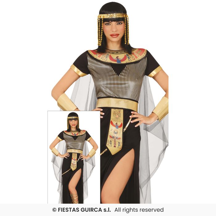 Black Egyptian Cleopatra Costume Ladies Deluxe Historical Fancy Dress Outfit S-XL