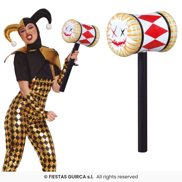 Clown Hammer Adults Fun Halloween Fancy Dress Mallet 54cm Party Prop