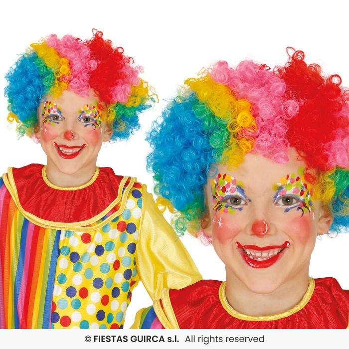 Clown Wig Kids Multi Coloured Afro Wig Boys Girls Fancy Dress Accessory
