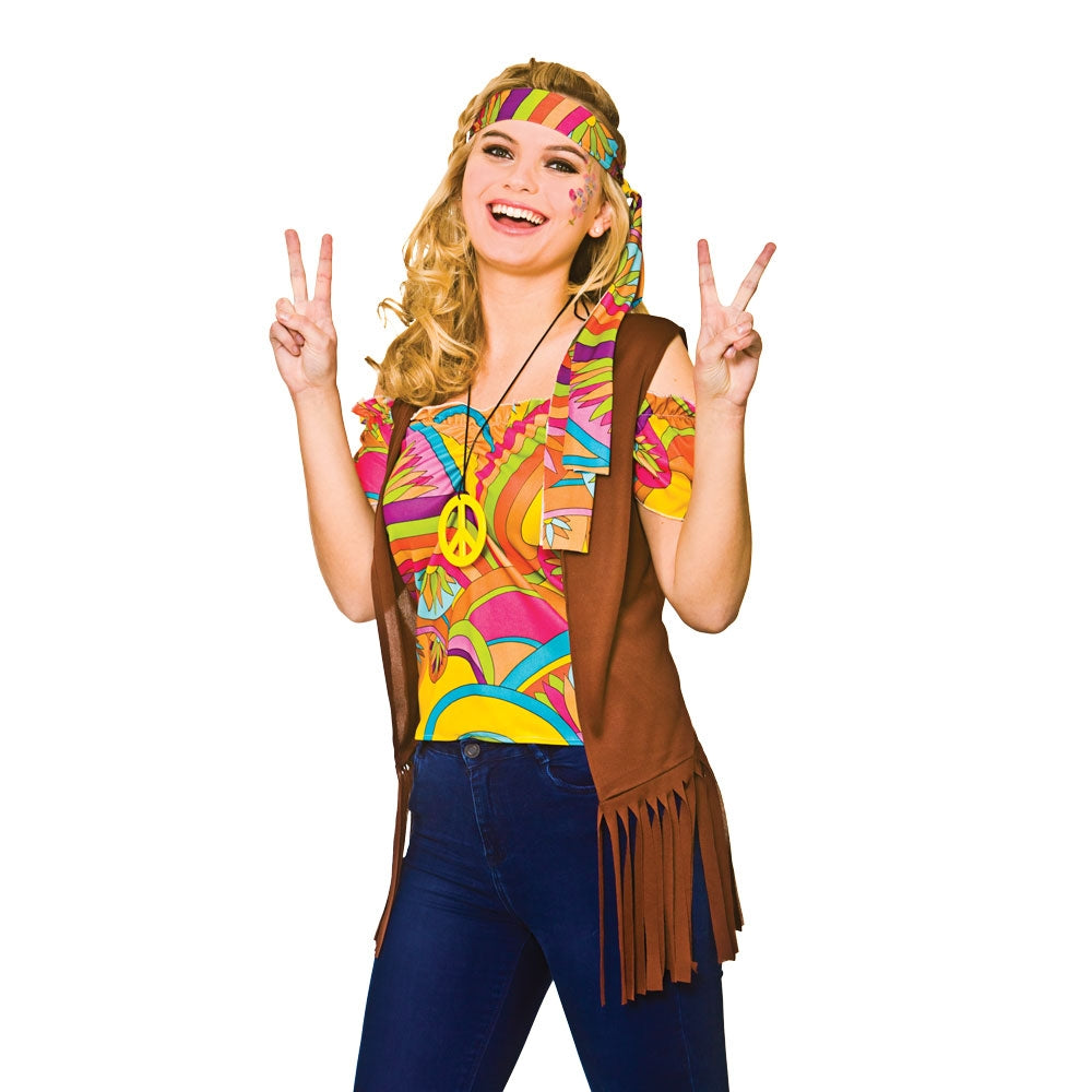 Hippie Kit Ladies 60s 70s Hippy Fancy Dress Costume Accessory Kit