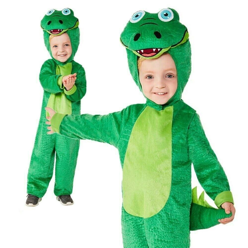 Toddler Crocodile Costume Kids Animal Reptile World Book Day Fancy Dress