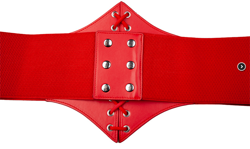 Black Or Red Corset ladies Burlesque Fancy Dress Accessory PVC Belt Lace Up