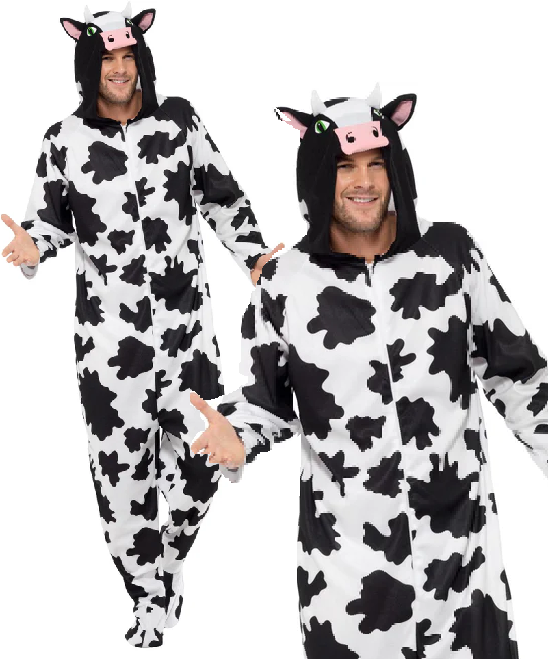 Cow Farm Animal Adults Jumpsuit Cow Fancy Dress Costume Book Day