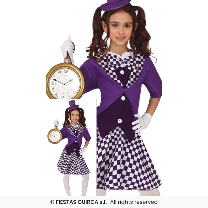 Crazy Mad Hatter Girls Childrens Fairytale Book Day Fancy Dress Costume Age 3-12