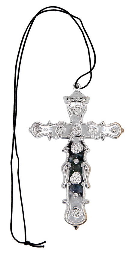 Holy Cross Silver Nun Priest Cross Hen Night Fancy Dress Nuns Pendant