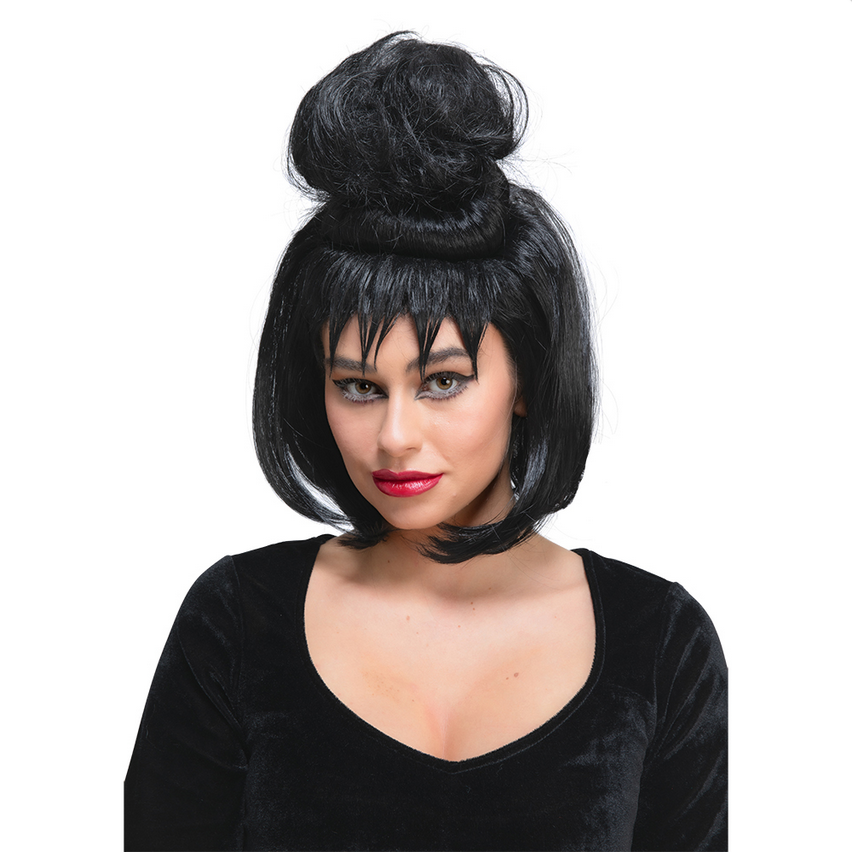 Dark Mistress Wig Ladies Halloween Vampire Fancy Dress Accessory Vampiress
