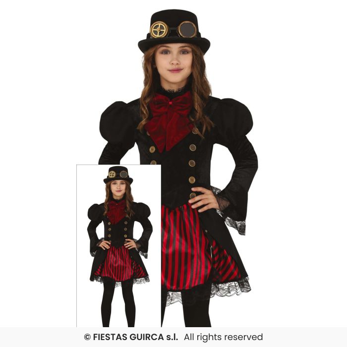 Deluxe Gothic Girl Steam Punk Victorian Fancy Dress Costume Girls Age 3-12