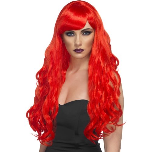 Long Red Wig Ladies Curly Fancy Dress Glamour Womens Accessory