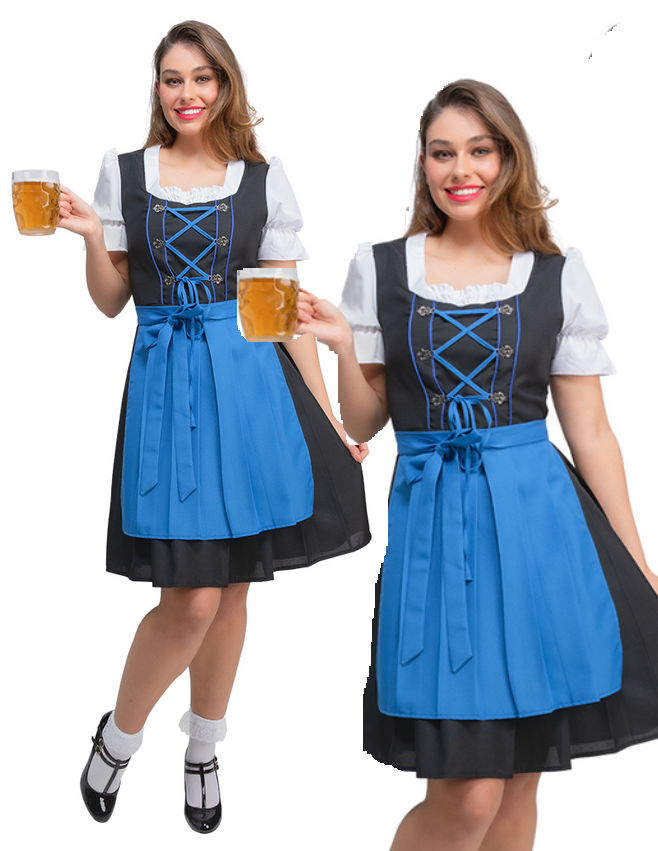 Bavarian Dirndl Dress Ladies Oktoberfest German Beer Festival Fancy Dress Costume