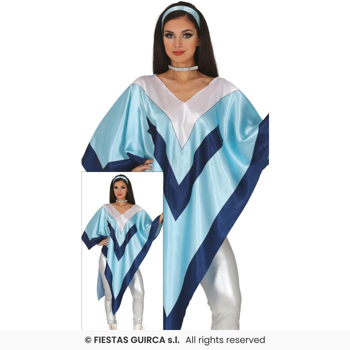 SoWest Adults 70s Pop Poncho And Silver Cap - Poncho With Dark - View #6