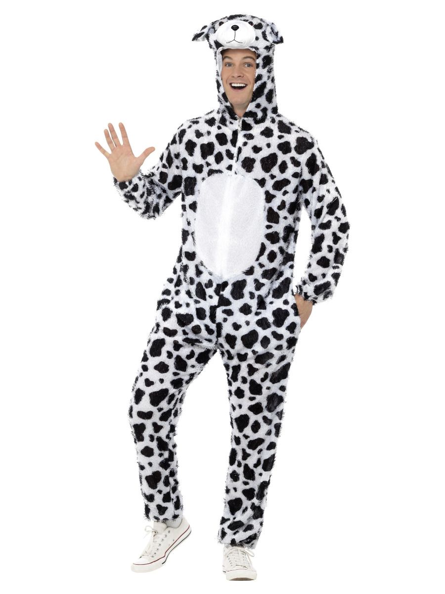 Adults Dalmatian Costume Mens Animal Fancy Dress Dalmation Book Week Outfit M-XL