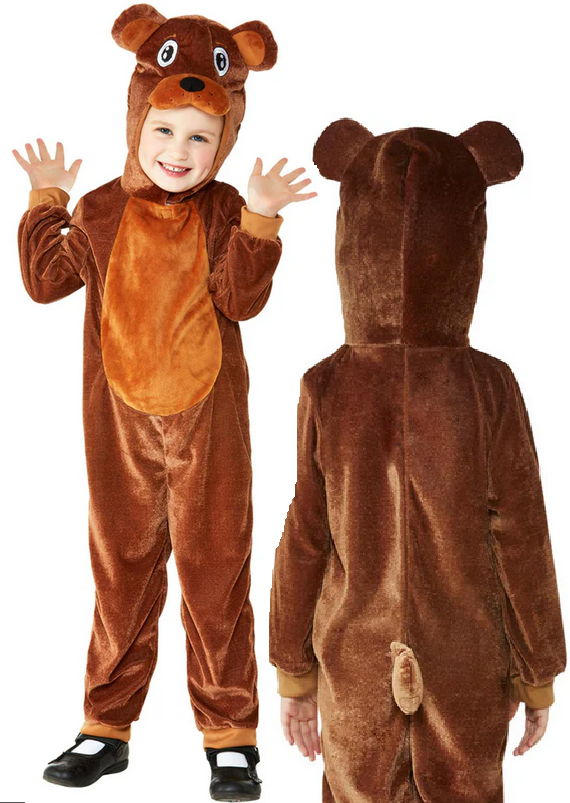 Childrens Bear Costume Teddy Bear Book Day Boys Girls Fancy Dress Outfit Age 1-4