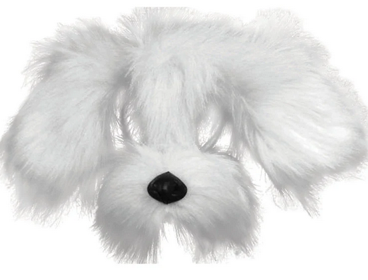 White Shaggy Dog Mask With Sound Adults Fancy Dress White Dog Mask