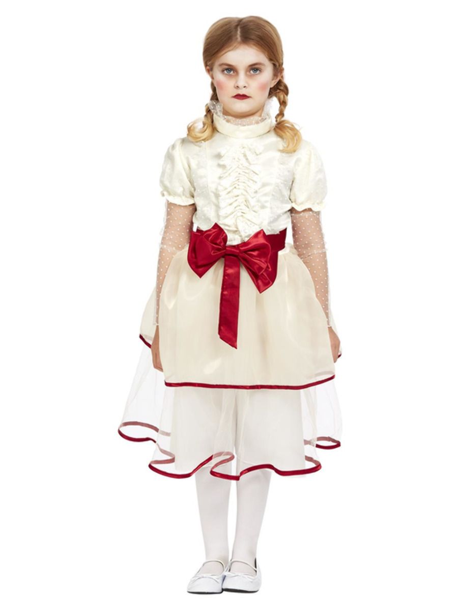 Porcelain Doll Costume China Doll Girl Spooky Exorcist Halloween Fancy Dress