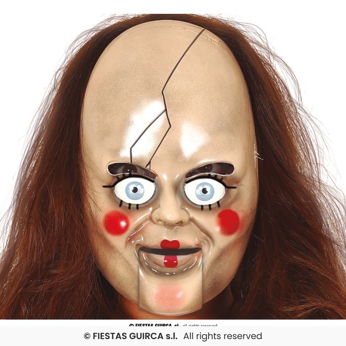 Adults Terror Doll Mask Girls Scary Porcelain Doll Fancy Dress Halloween Mask