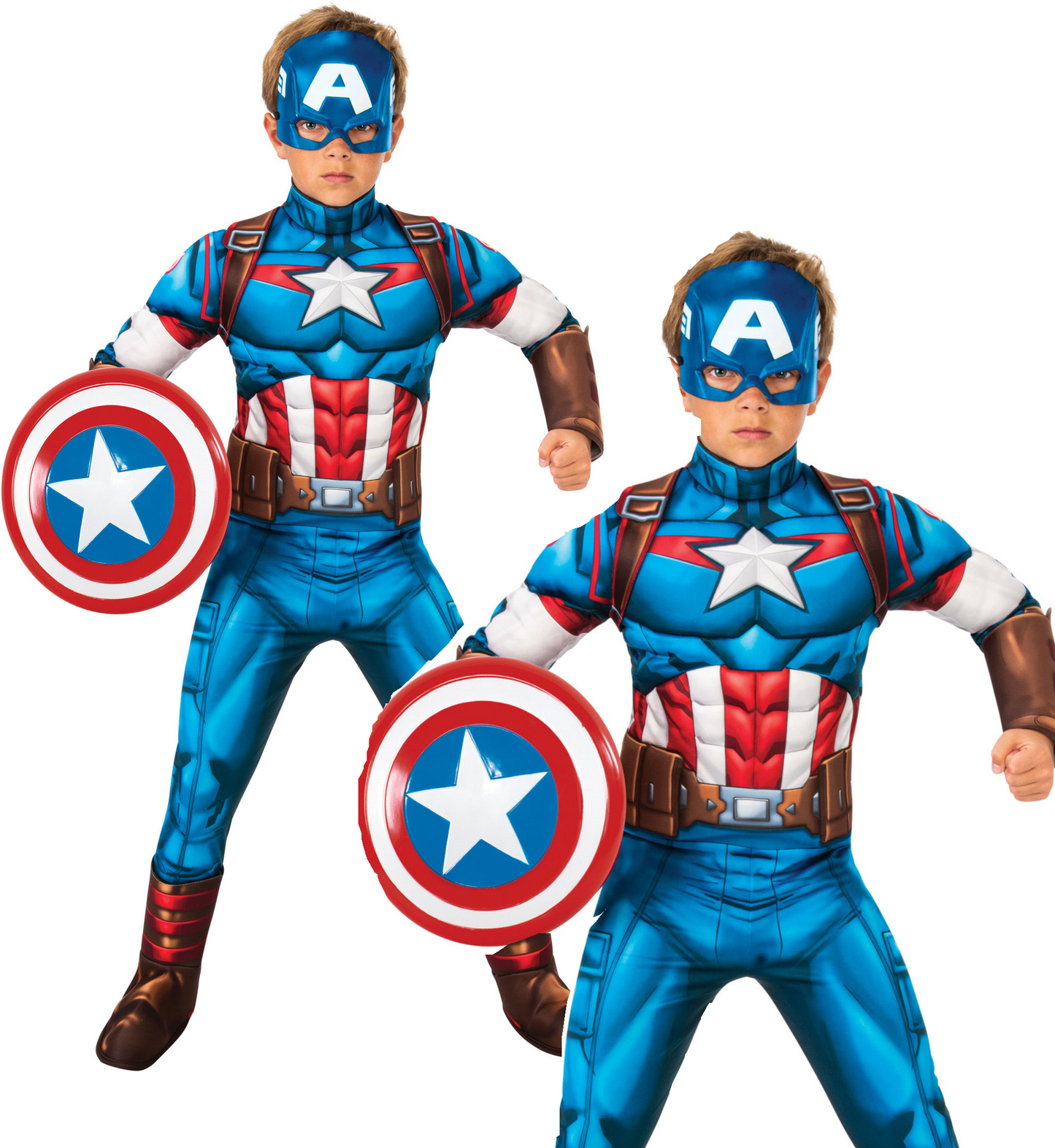 Official Captain America Deluxe Marvel Superhero Boys Fancy Dress Costume