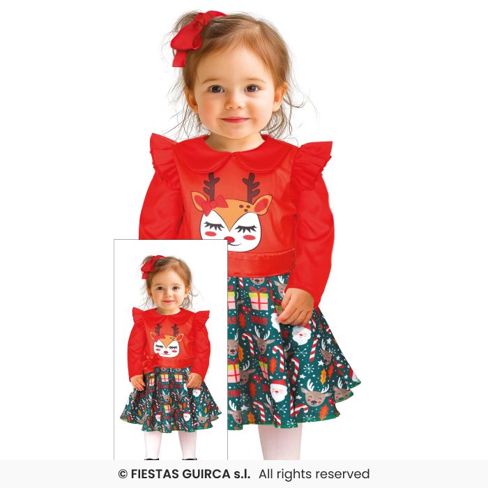 Cute Little Reindeer Baby Costume Toddler Christmas Naitivty Play Outfit Age 1-2