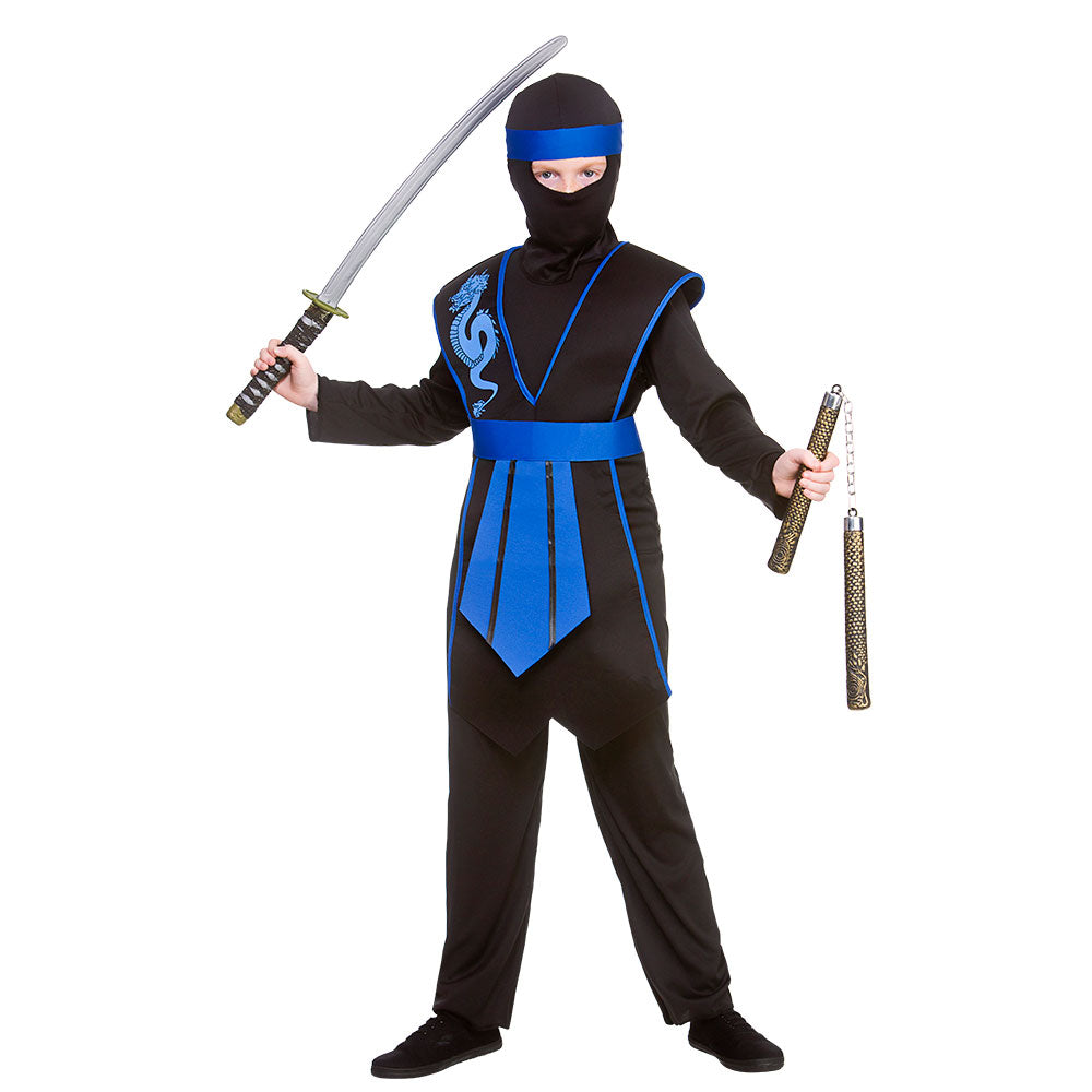 Samurai Ninja Kids Fancy Dress Costume Martial Arts Ninjas Outfit Age 5-13