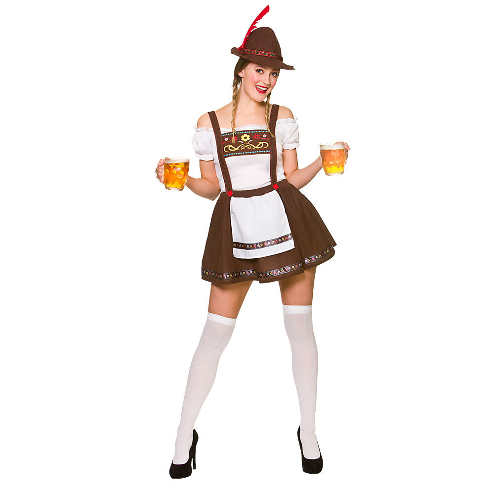 Bavarian Beer Maid Ladies Fancy Dress German Oktoberfest Womens Adult UK 6-24
