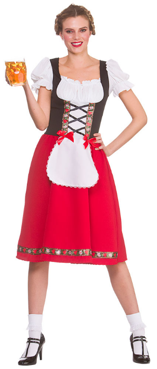 Traditional Bavarian Beer Girl Adults German Festival Fancy Dress Costume