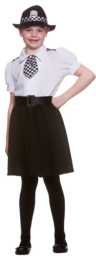 Police Officer Costume Girls WPC Occupations Fancy Dress Costume Kids Police