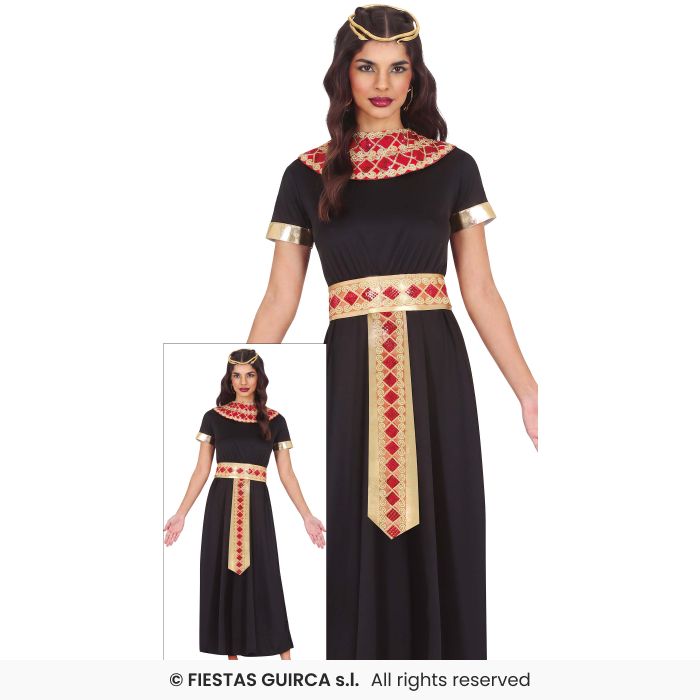 Golden Egyptian Queen Ladies Cleopatra Historical Fancy Dress Costume UK 8-16