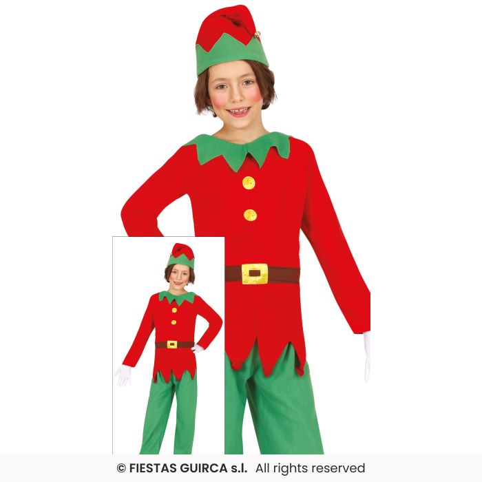 Boys Elf Costume Christmas Santas Grotto Helper Fancy Dress Kids Age 3-12