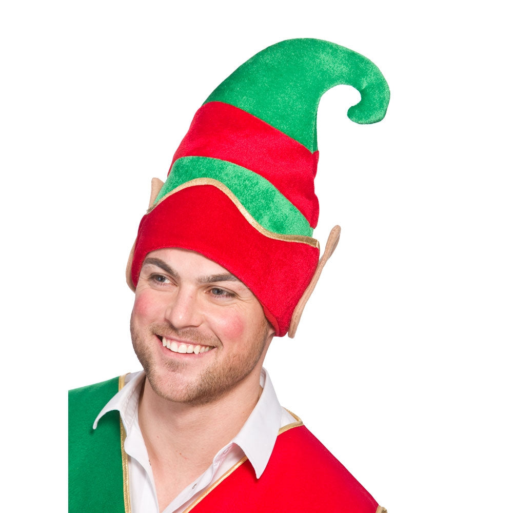 Elf Hat With Bells Christmas Helper Santa Adults Fancy Dress Costume Accessory