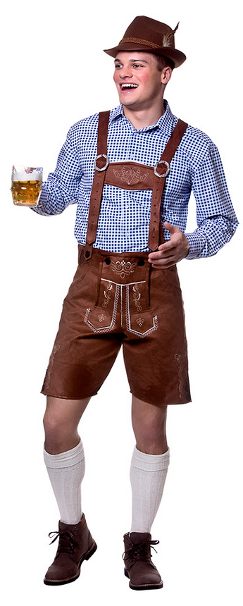 Authentic Lederhosen German Beer Man Oktoberfest Fancy Derss Costume Adults