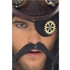 Pirate Eyepatch Black Steampunk Cog Adults Fancy Dress Accessory