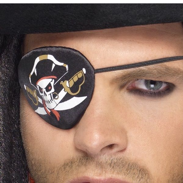 Pirate Eyepatch Skull & Cross Bones Fancy Dress Accessory Mens Ladies Pirates