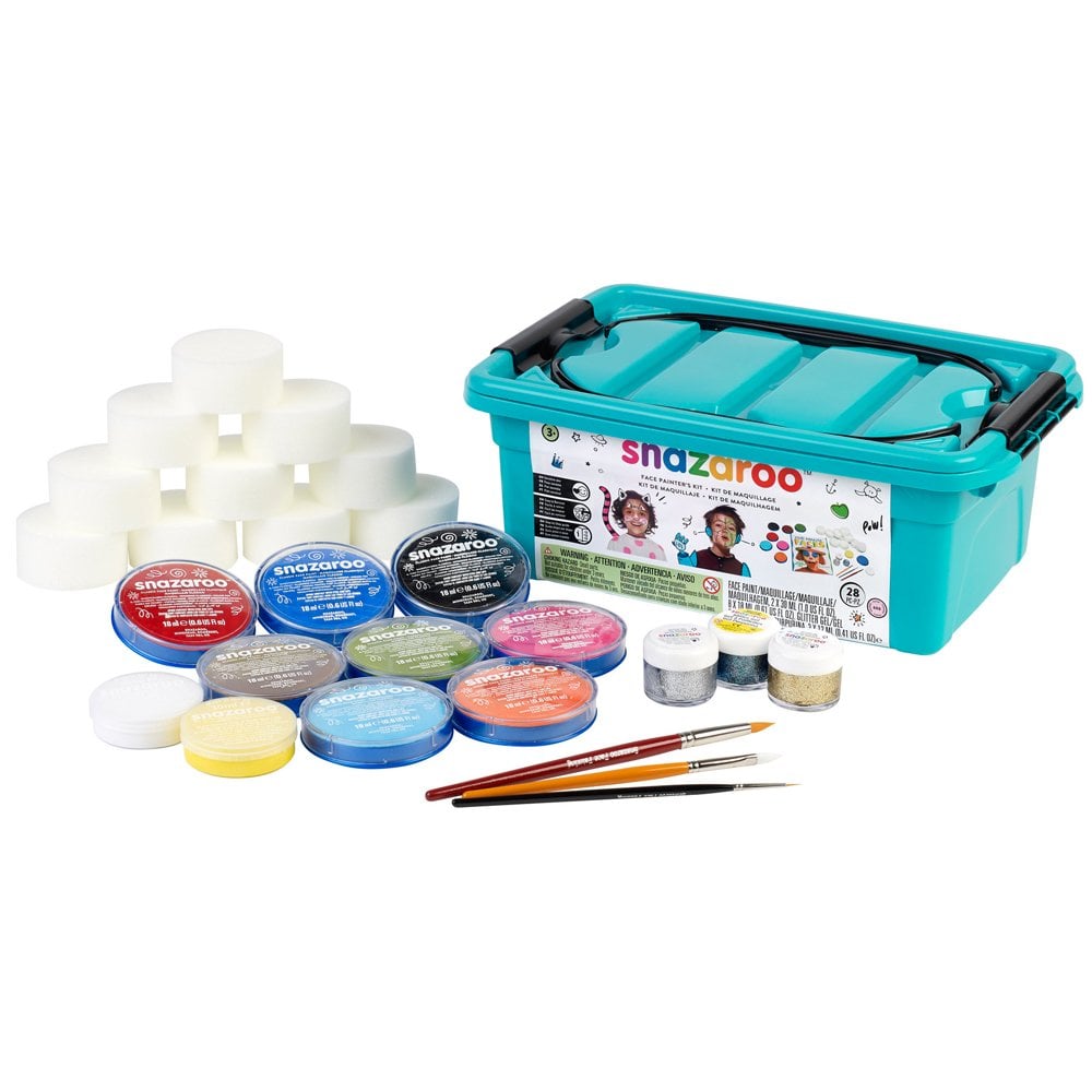 Snazaroo Face Painting Kit Super Deluxe Brushes Sponges Face Paint Adults Kids